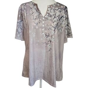 Floral Women's Top - Beige
